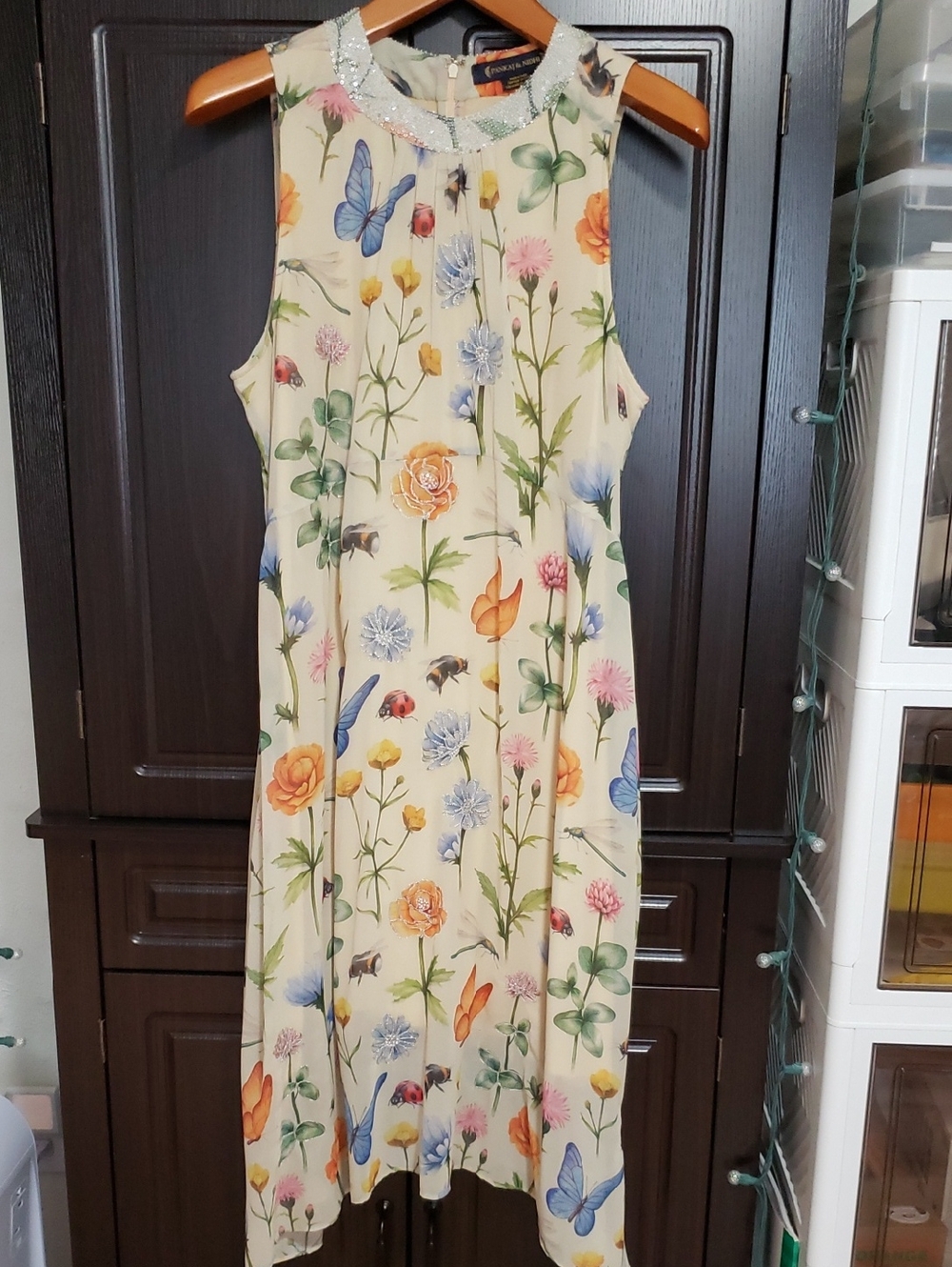 RARE Anthropologie Garden Midi Dress by Pankaj & Nidhi, Size 12P - Picture 5 of 16